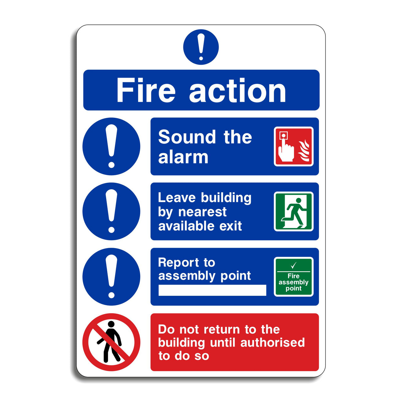 Fire Action Multimessage Sign