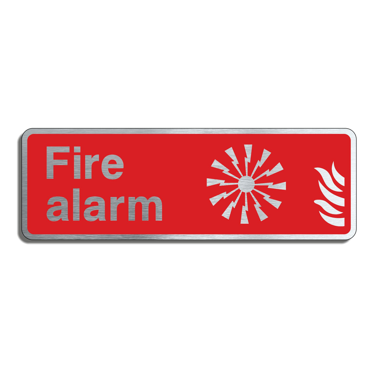 Brushed Aluminium Fire Alarm Sign