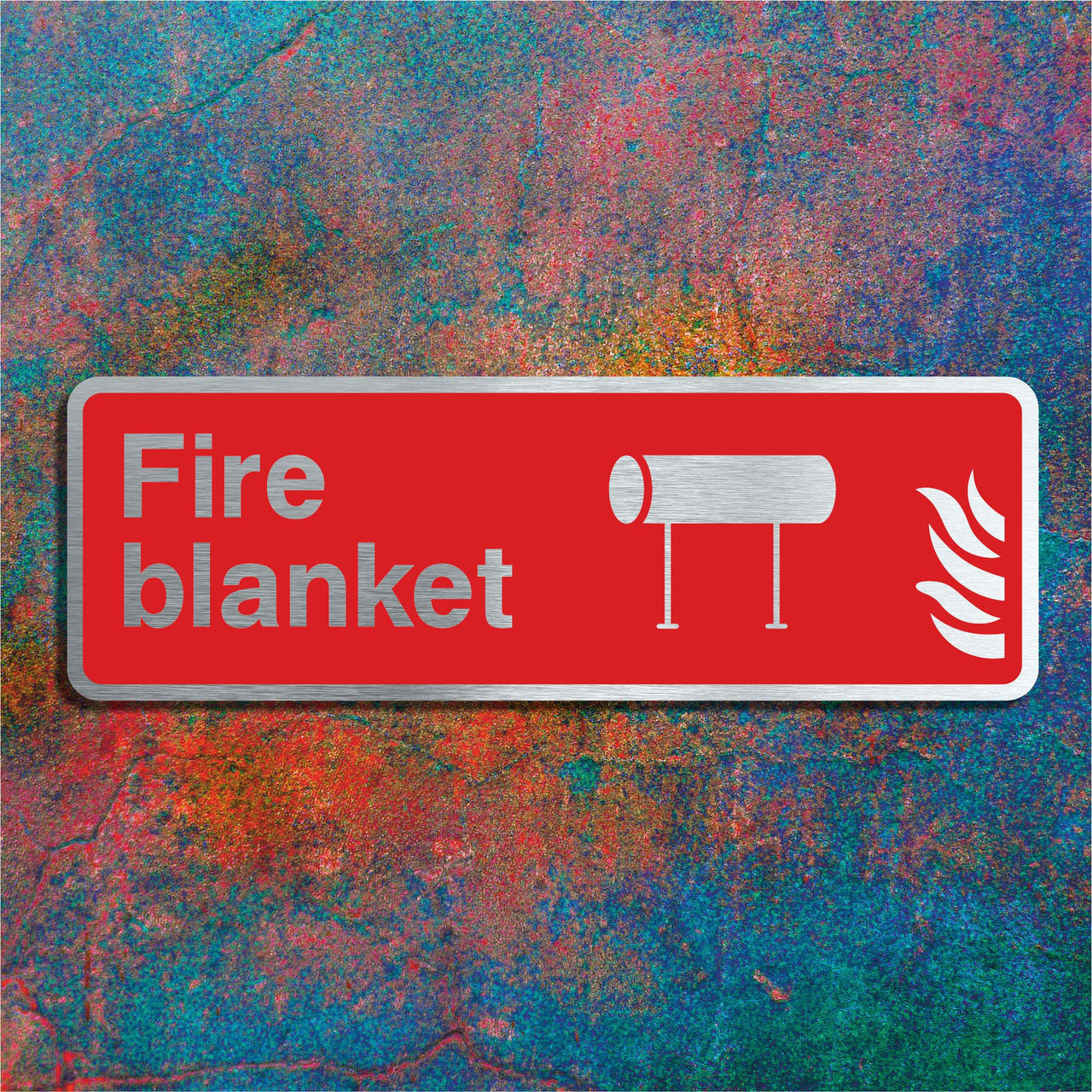 Brushed Aluminium Fire Blanket Sign