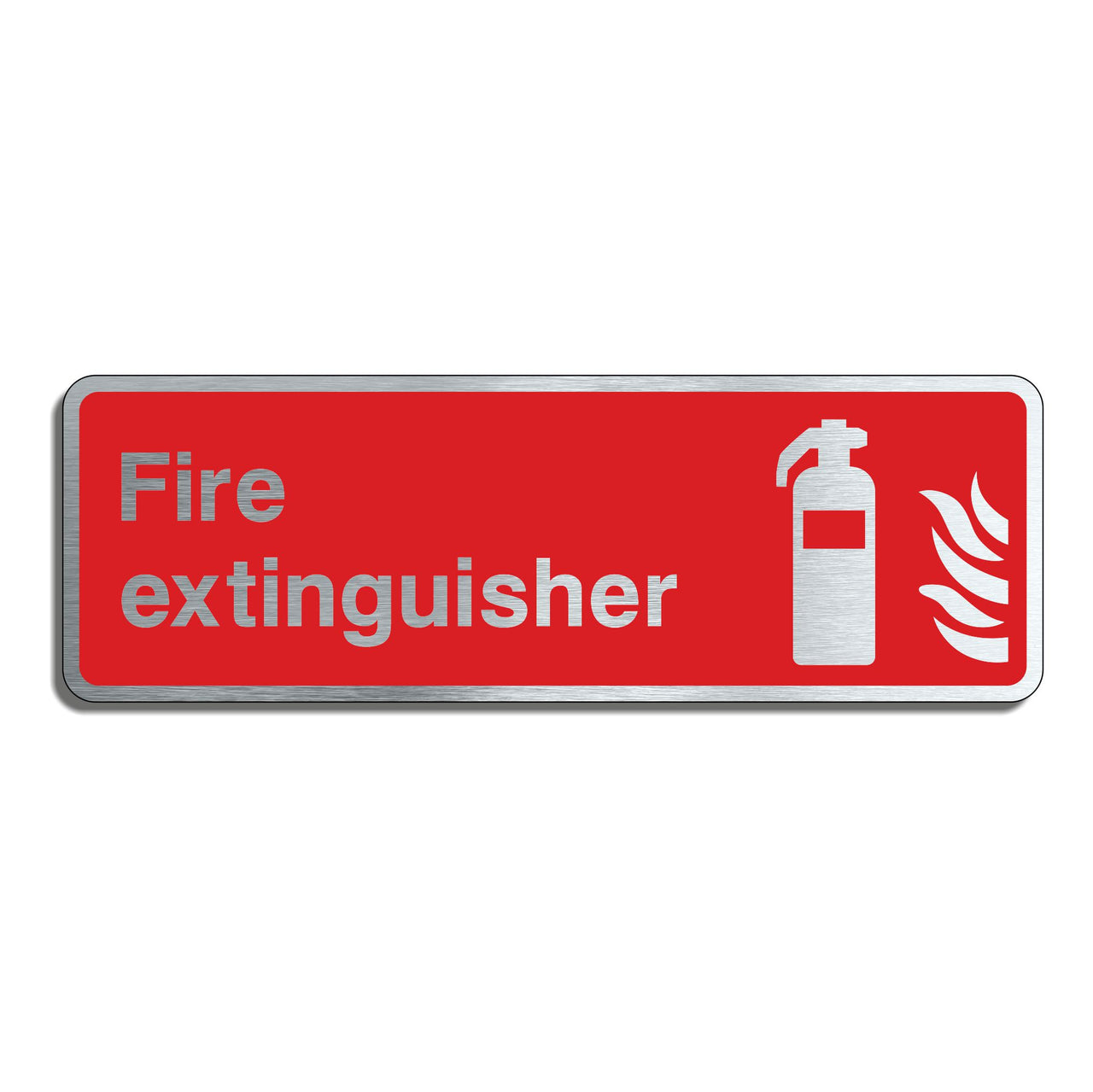 Brushed Aluminium Fire Extinguisher Sign