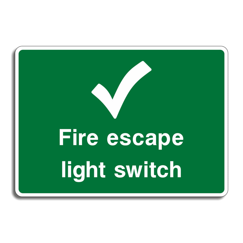 Fire Escape Light Switch Sign