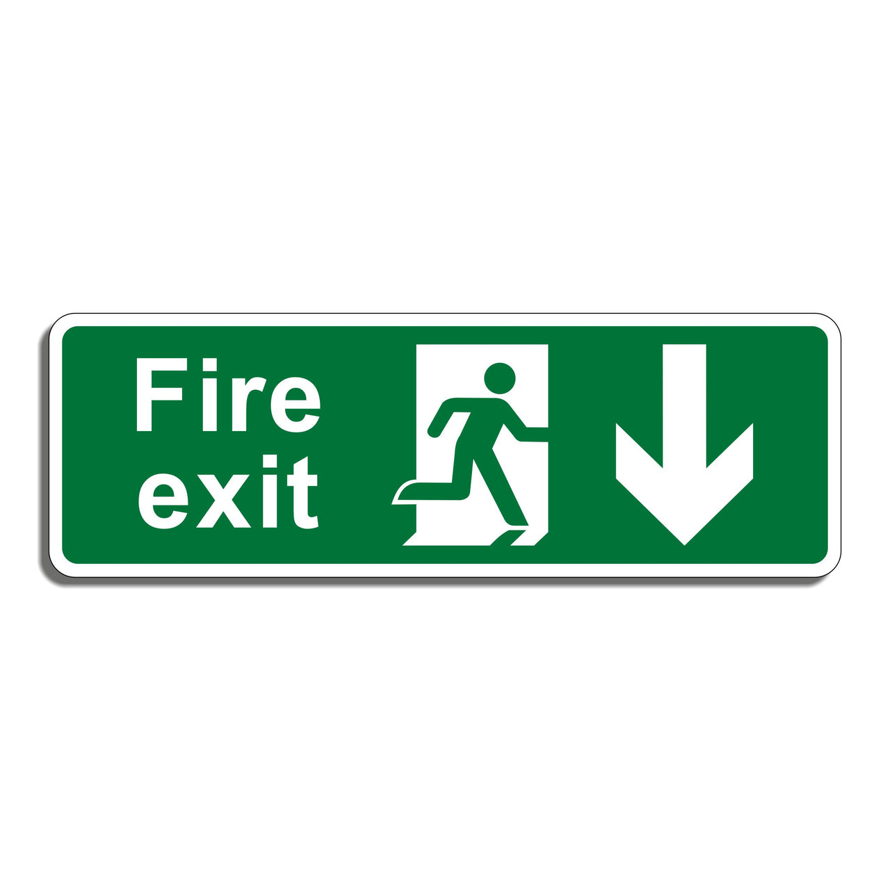 Fire Exit Sign with Down Arrow