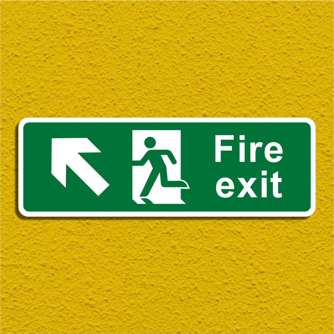 Fire Exit Sign with Forward Left Arrow
