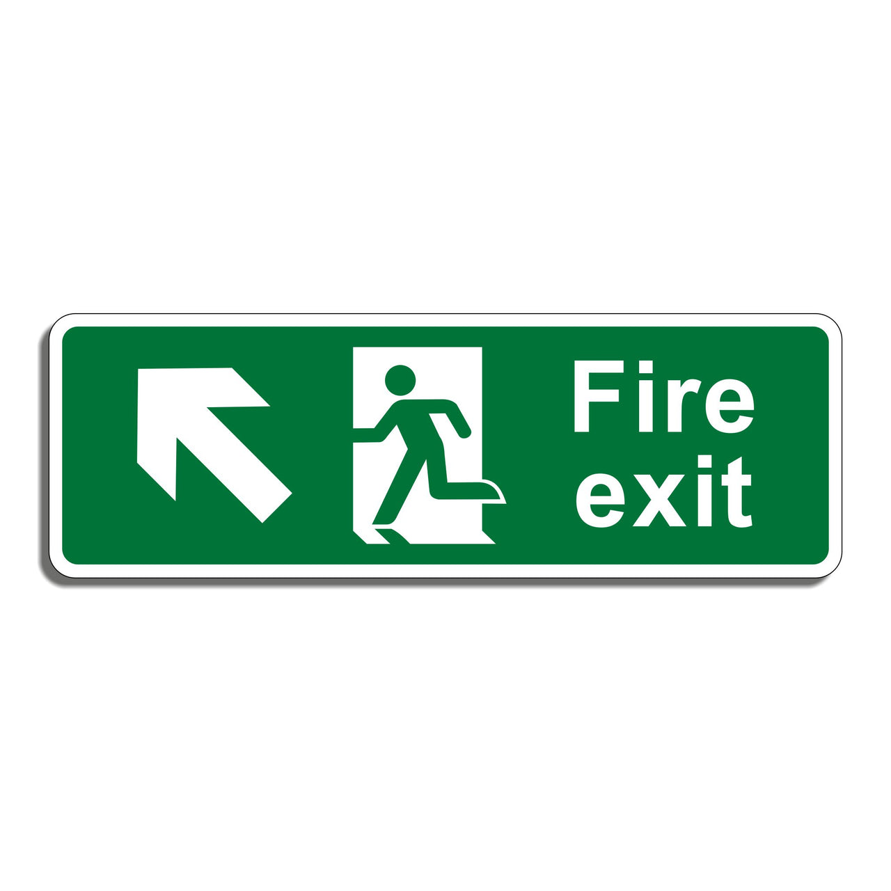 Fire Exit Sign with Forward Left Arrow