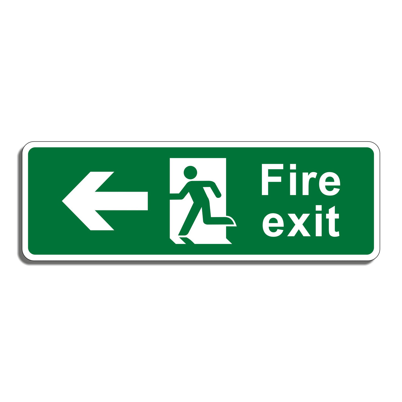 Fire Exit Sign with Left Arrow
