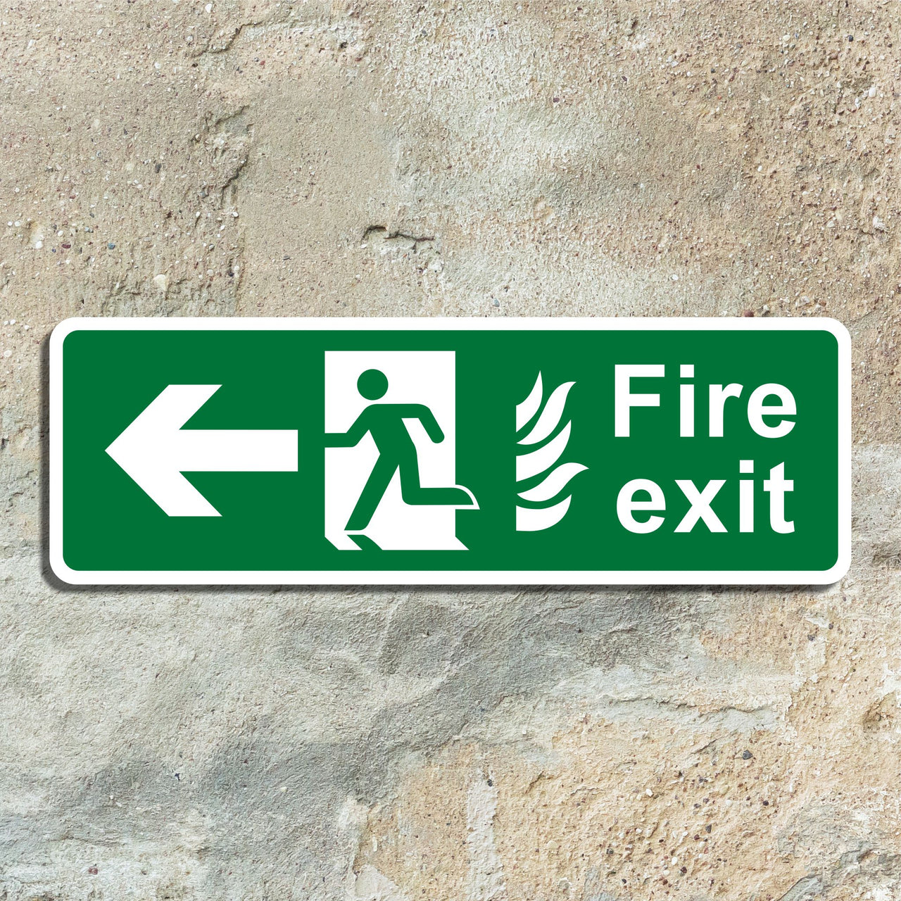 Fire Exit Sign with Left Arrow