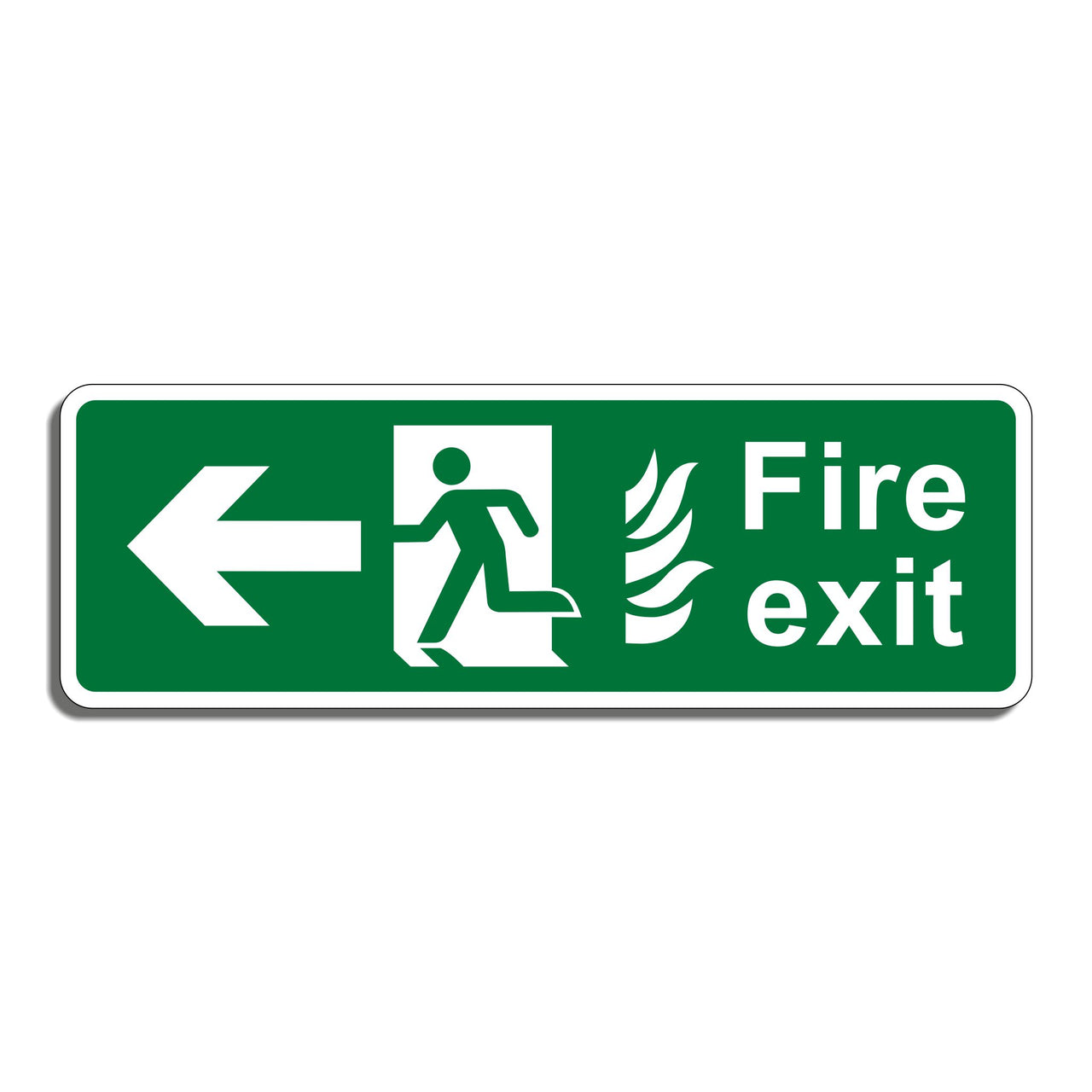 Fire Exit Sign with Left Arrow