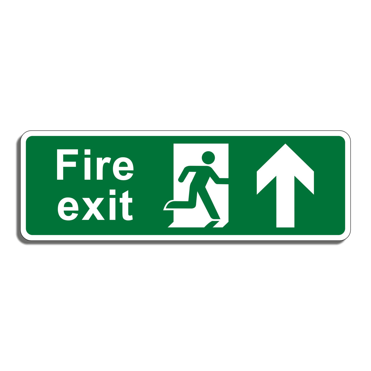 Fire Exit Sign with Straight Ahead Arrow