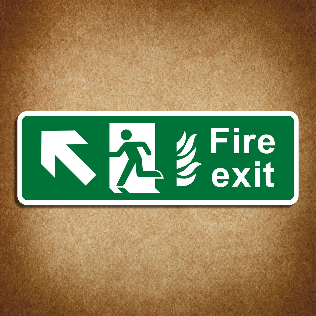 Fire Exit Sign with Forward Left Arrow