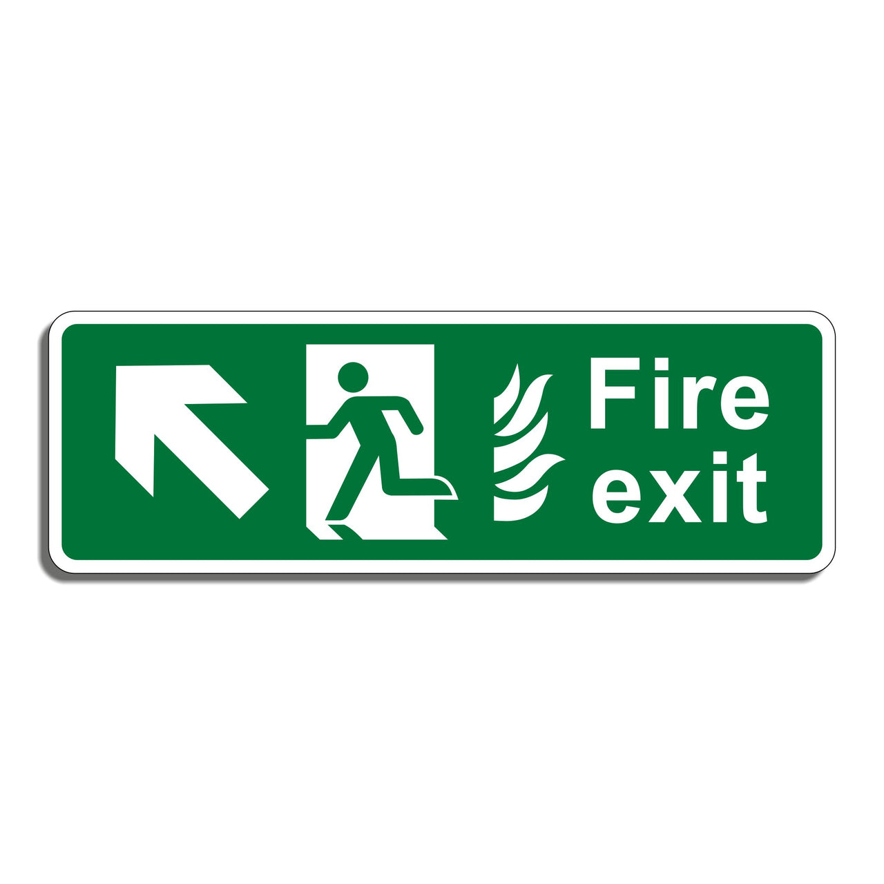 Fire Exit Sign with Forward Left Arrow
