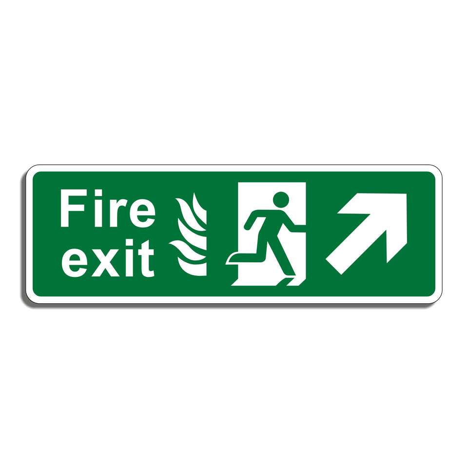 Fire Exit Sign with Forward Right Arrow