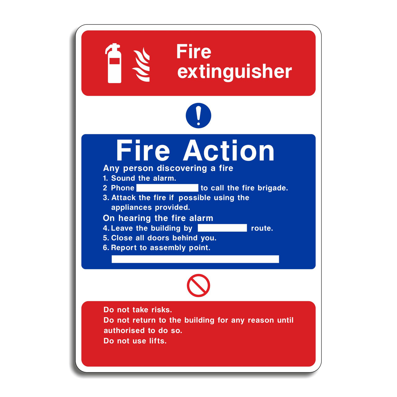 Fire Extinguisher Fire Action Sign