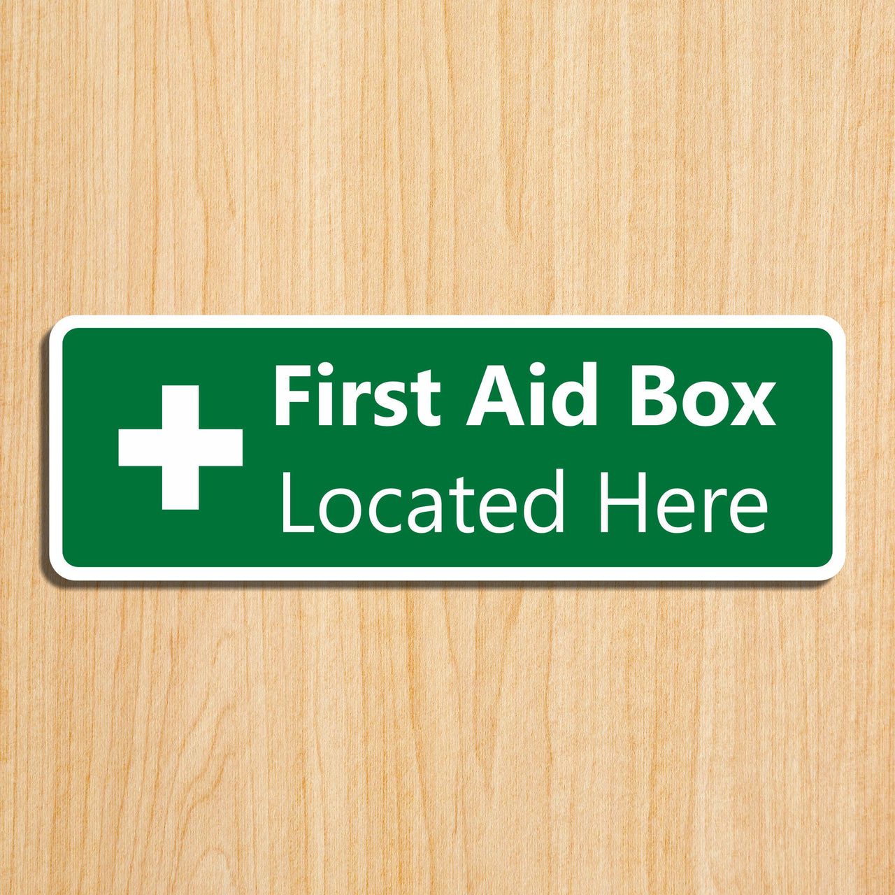 First Aid Box Located Here Sign