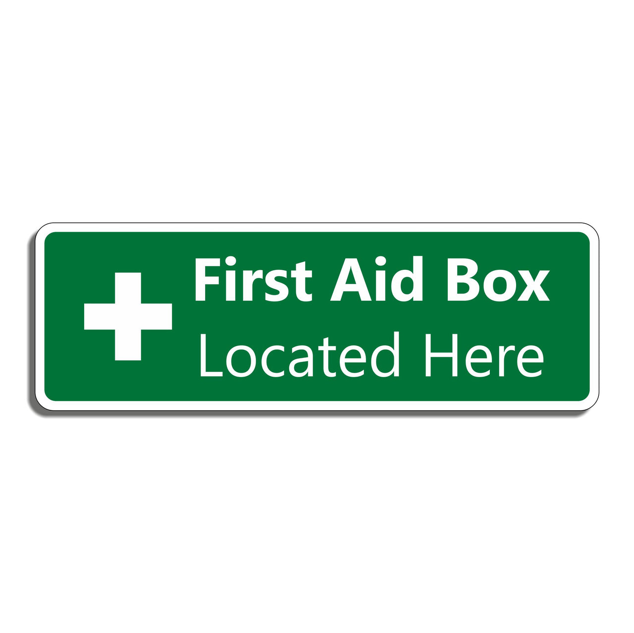 First Aid Box Located Here Sign