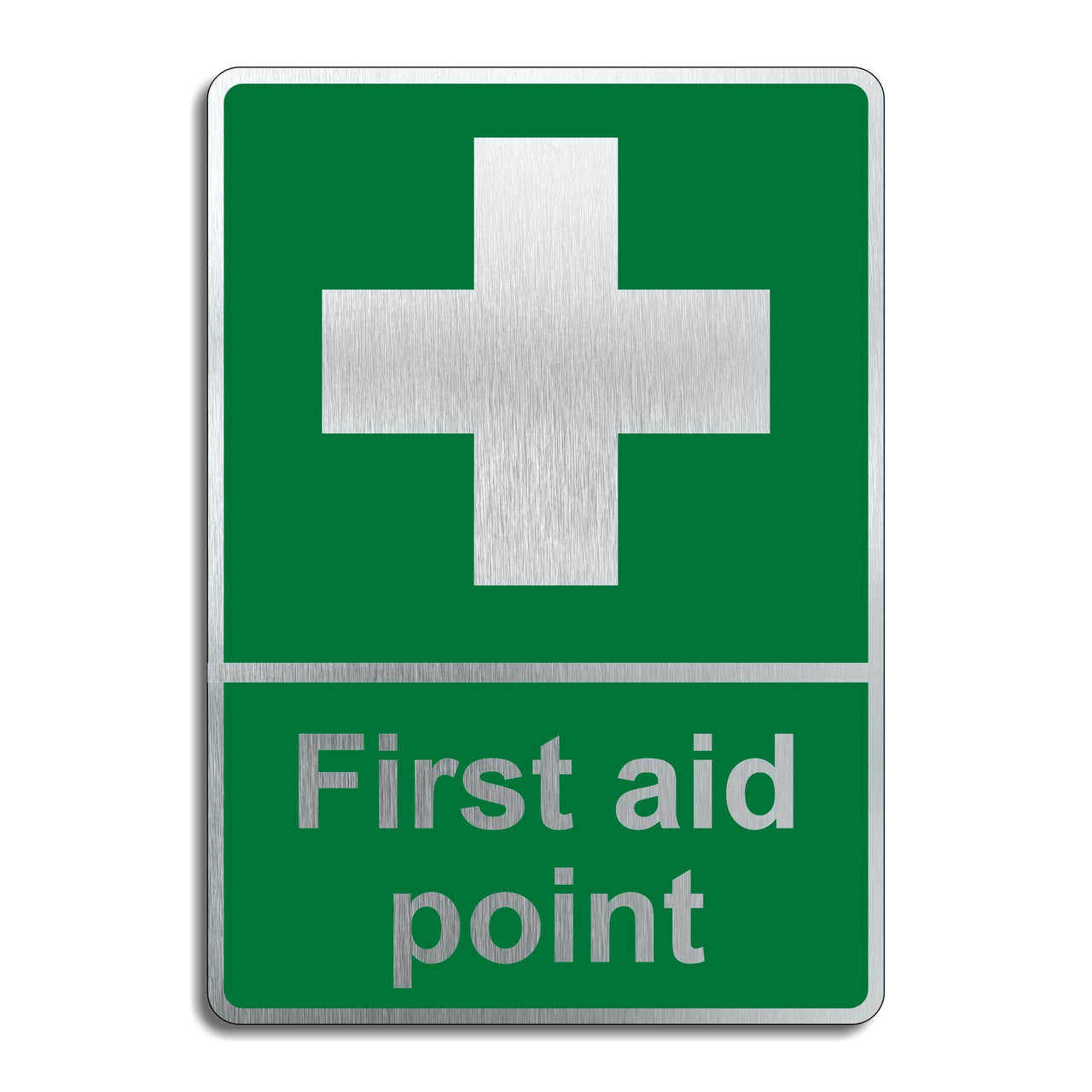 Brushed Silver First Aid Point Sign