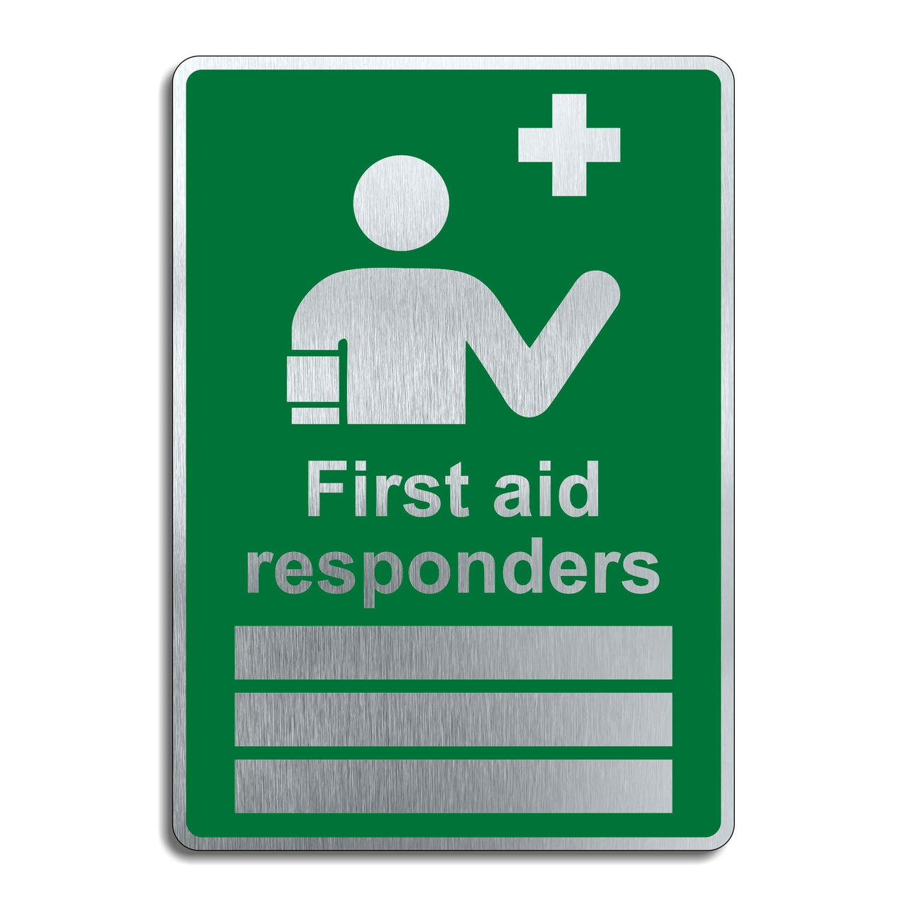Brushed Aluminium First Aid Responders Sign