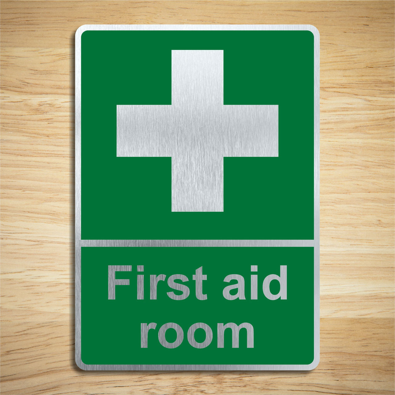 Brushed Silver First Aid Room Sign