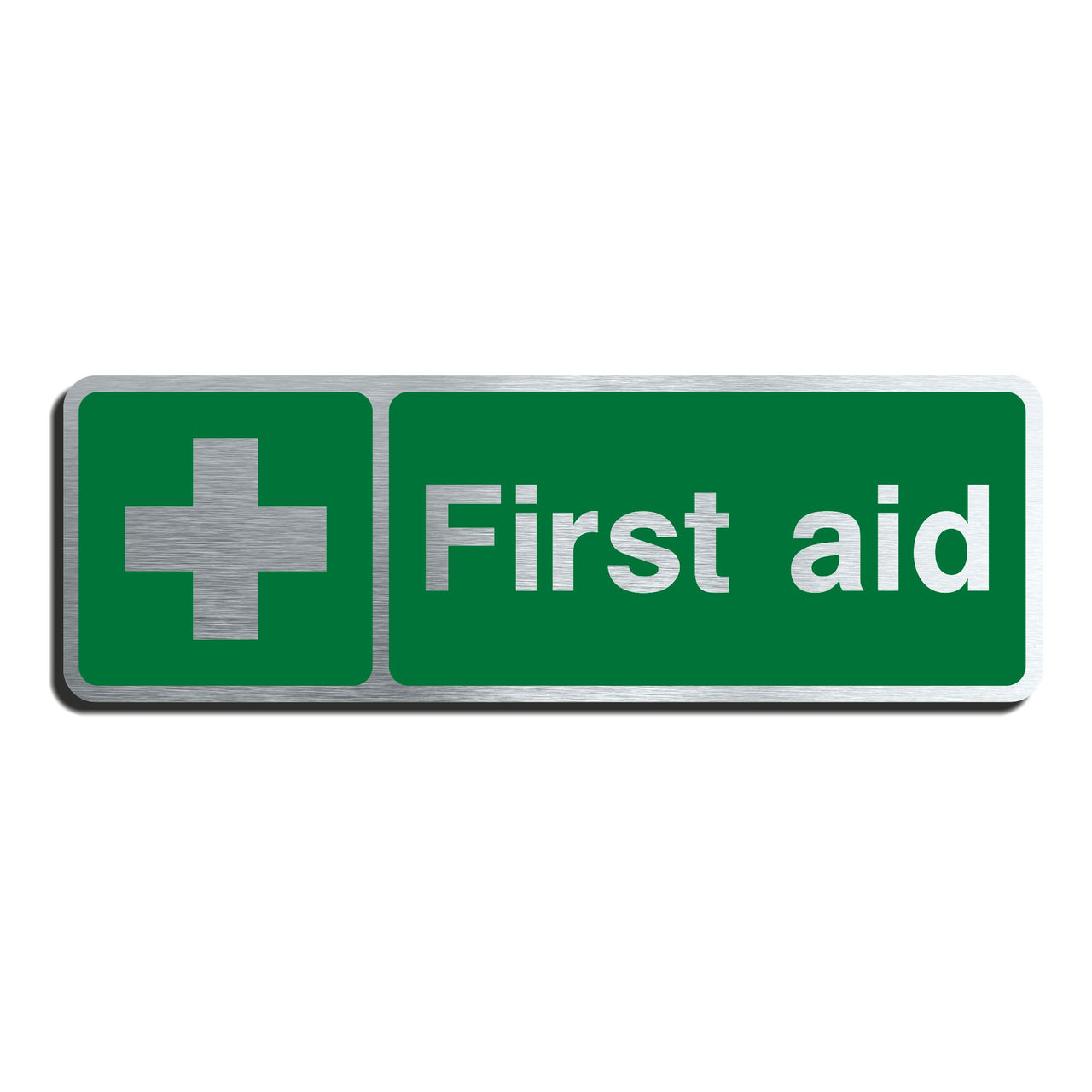 Brushed Aluminium First Aid Sign