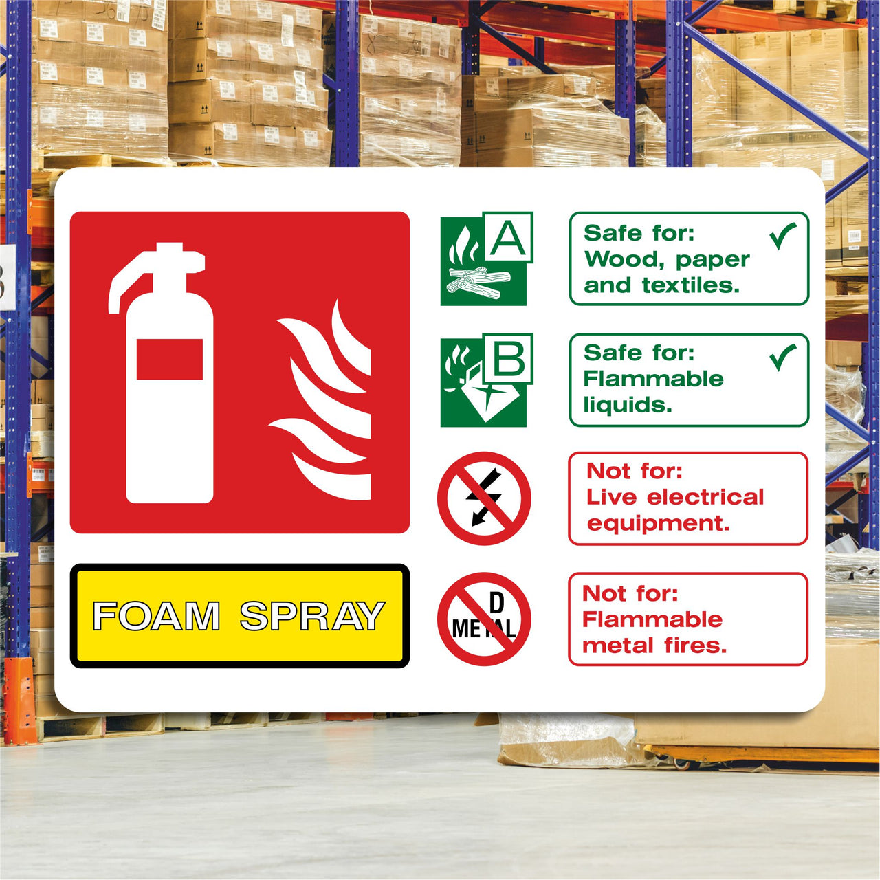 Fire Extinguisher Sign - Foam Spray