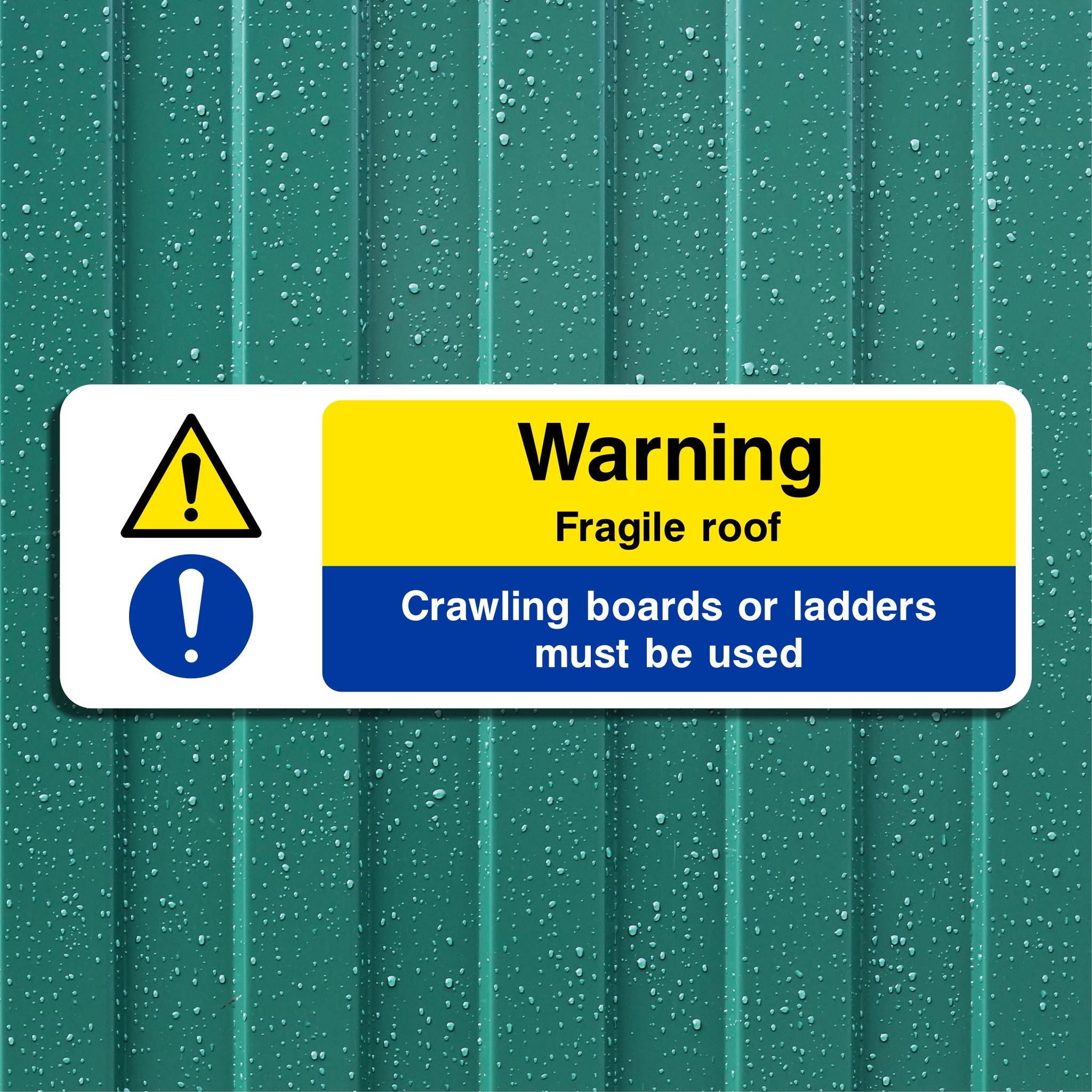 Warning Fragile Roof Hazard Sign