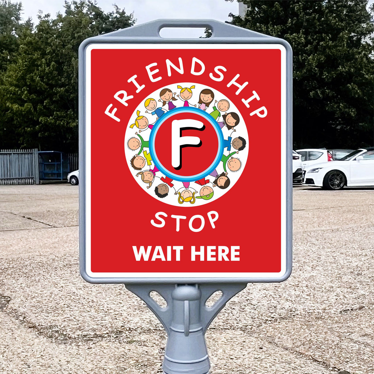 Friendship Stop School Play Area Freestanding School Sign
