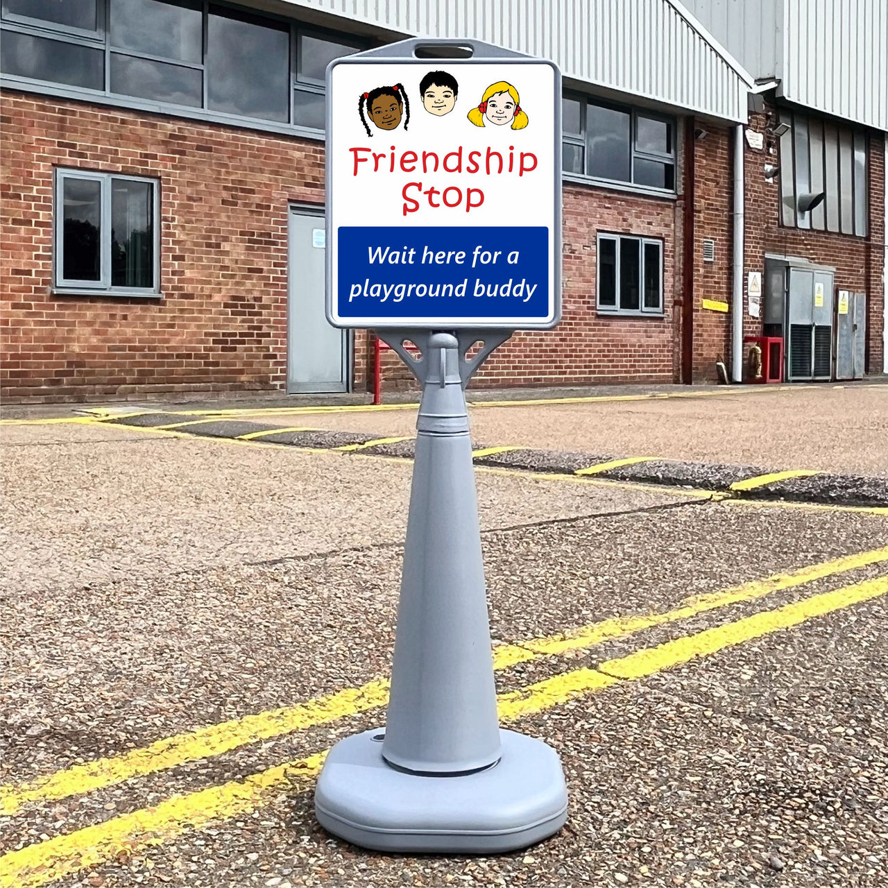 Friendship Stop School Play Area Freestanding Sign