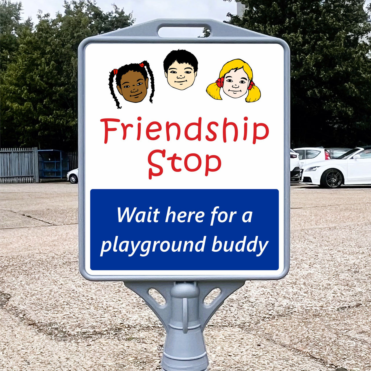 Friendship Stop School Play Area Freestanding Sign