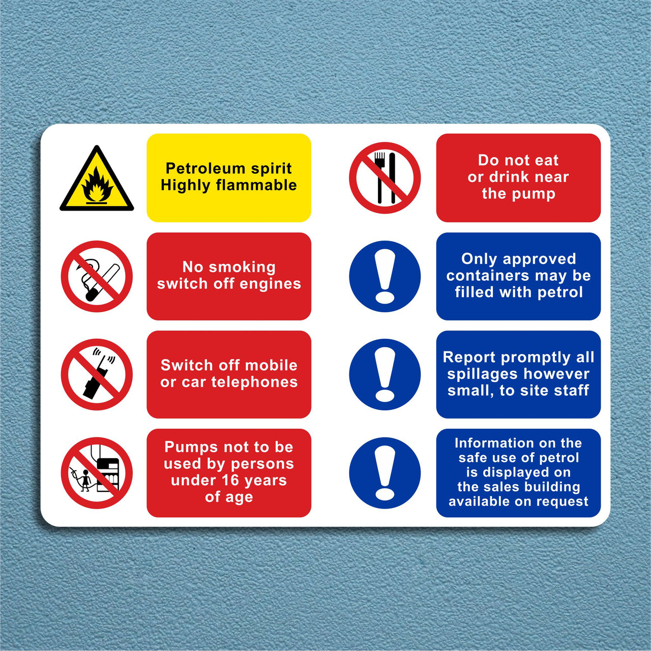Fuel Refueling Point Multi-Message Safety Sign