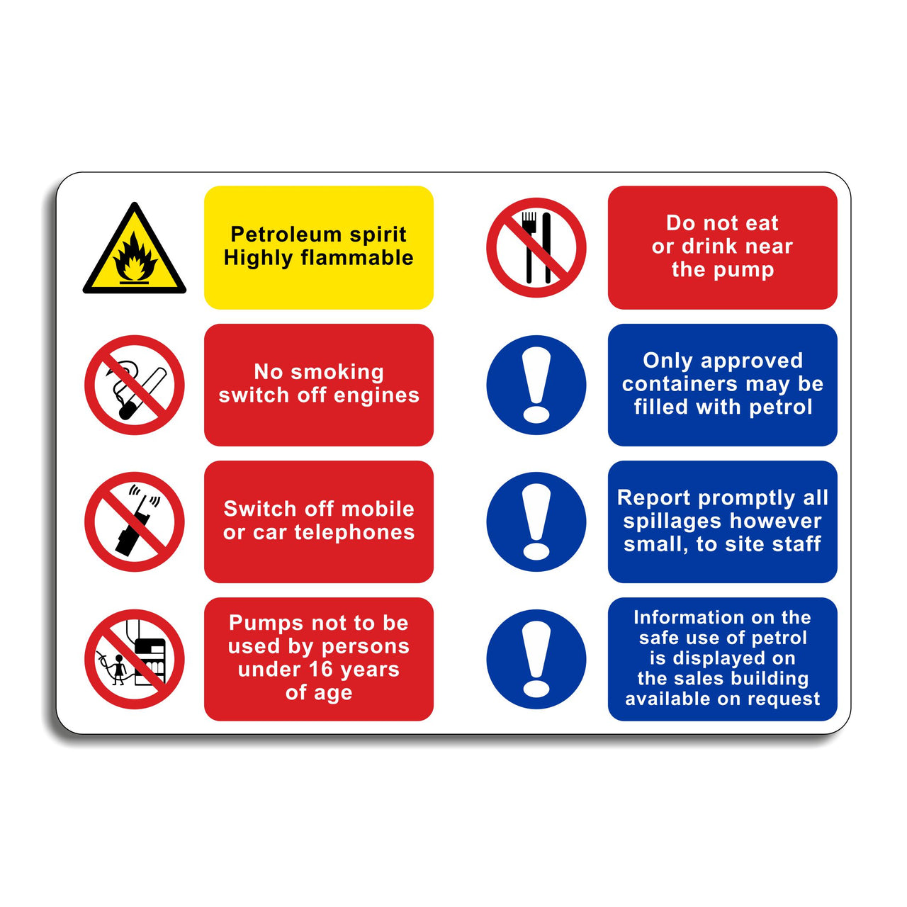 Fuel Refueling Point Multi-Message Safety Sign