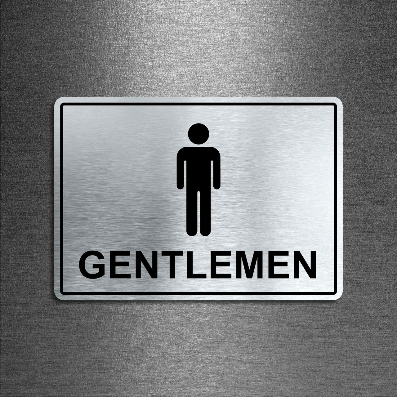 Gentlemen Brushed Aluminium Toilet Sign