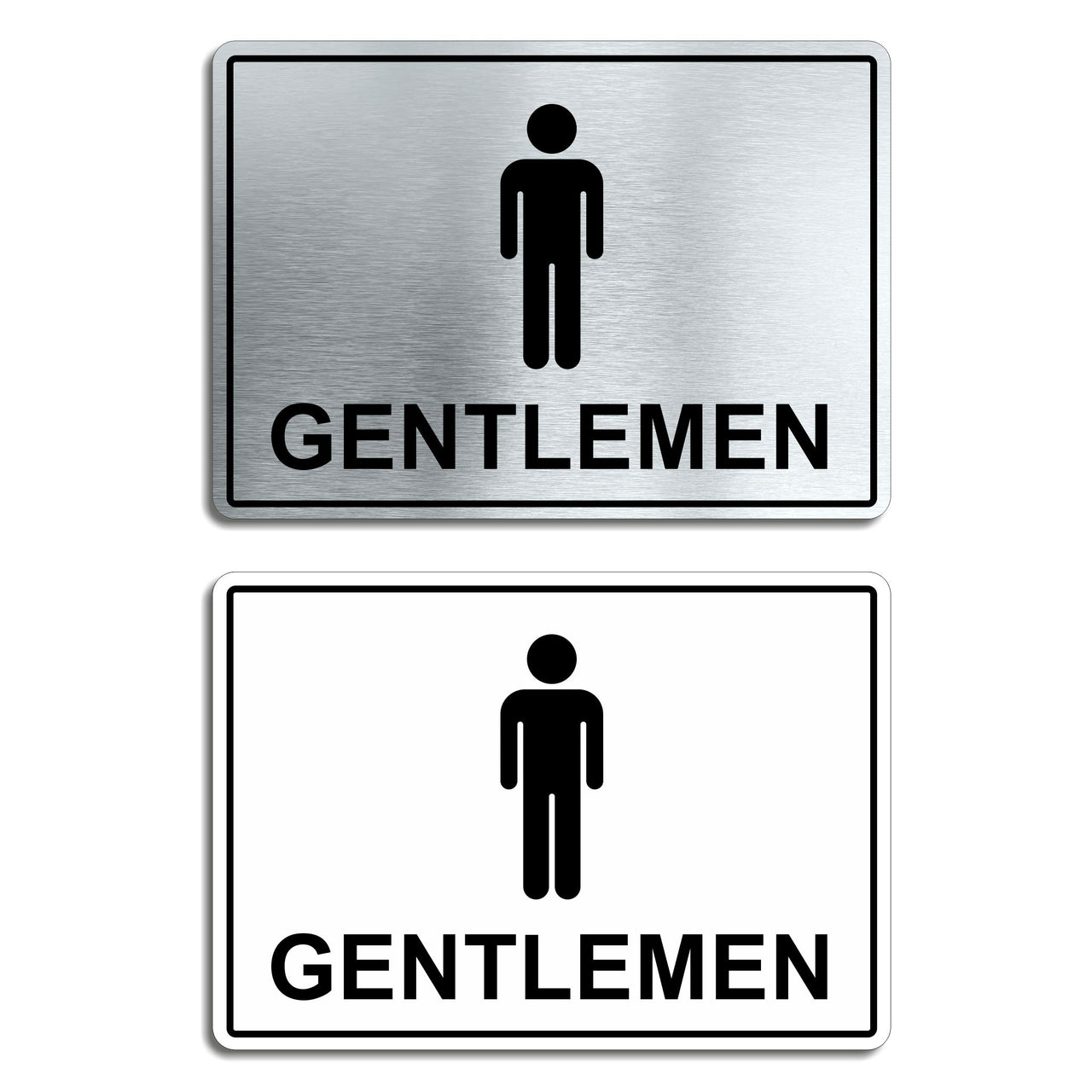 Gentlemen Brushed Aluminium Toilet Sign