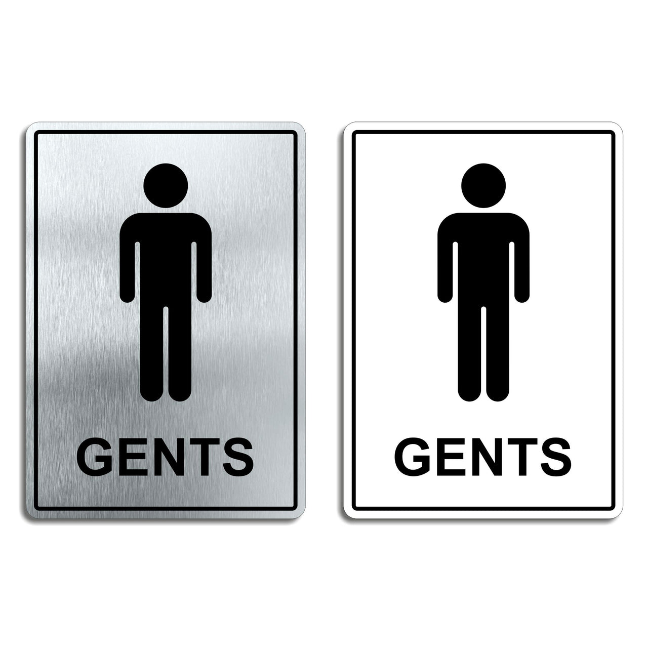 Gents Brushed Aluminium Toilet Door Sign