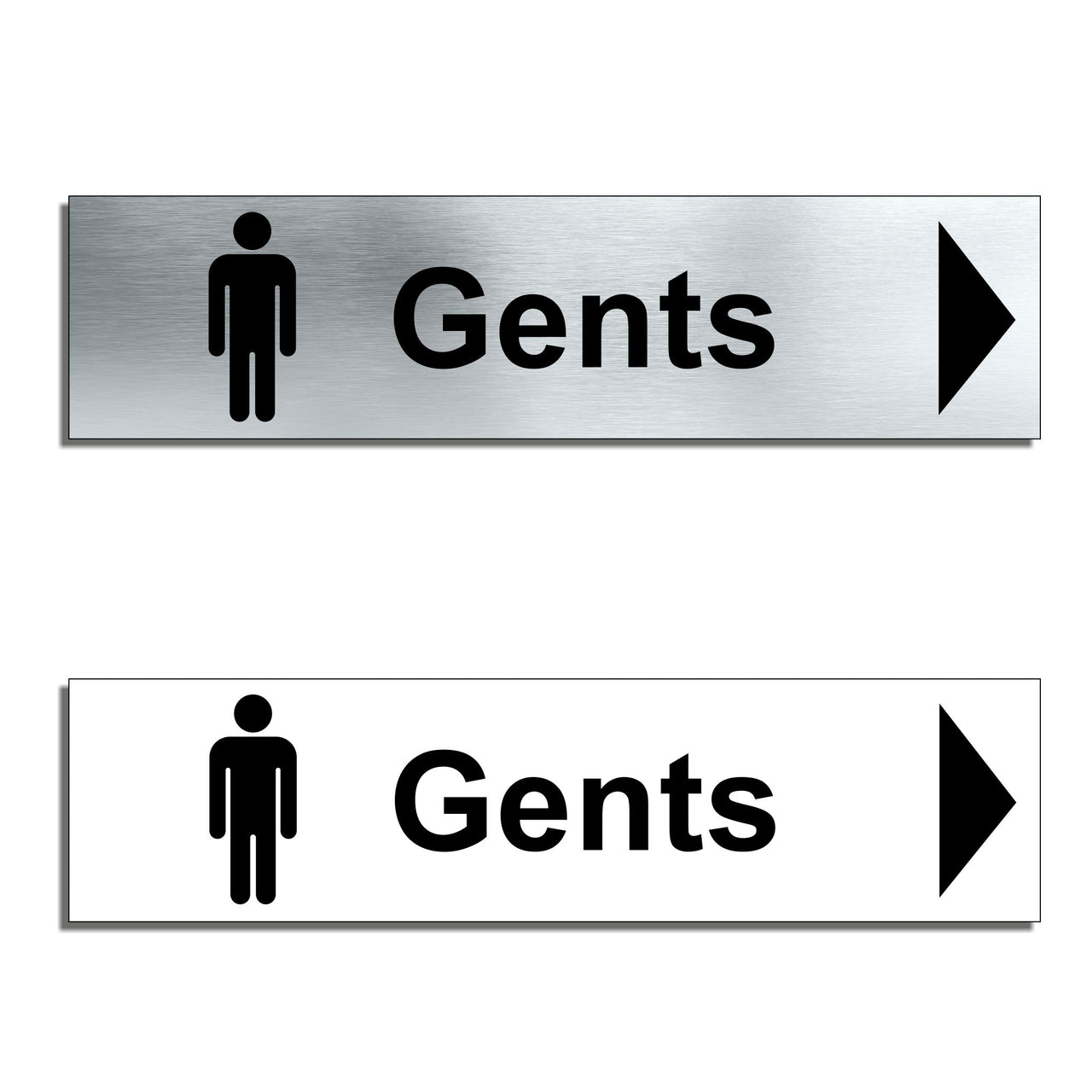 Gents Toilet Door Sign with a Right Pointing Directional Arrow