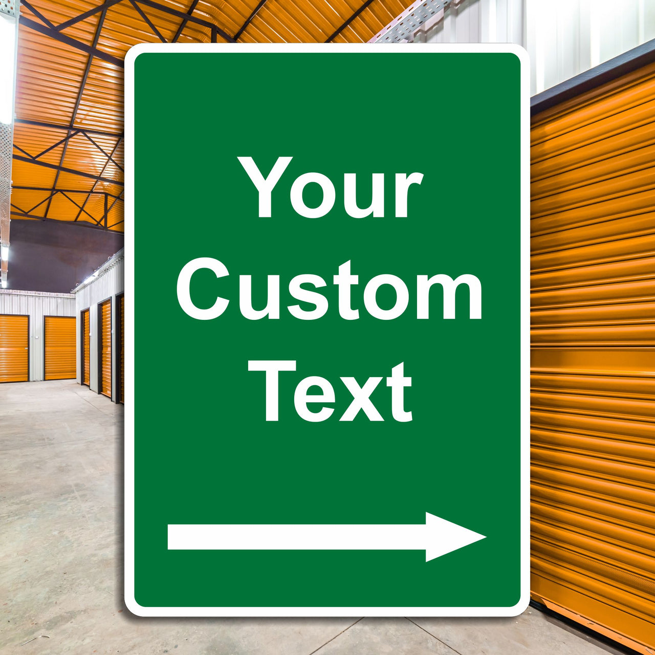 Custom Safe Condition Safety Sign with Directional Arrow