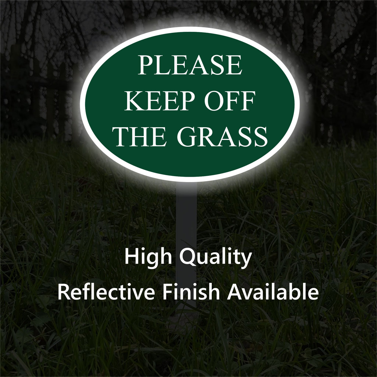 Keep Off The Grass Sign on Low Level Aluminium Stake/s