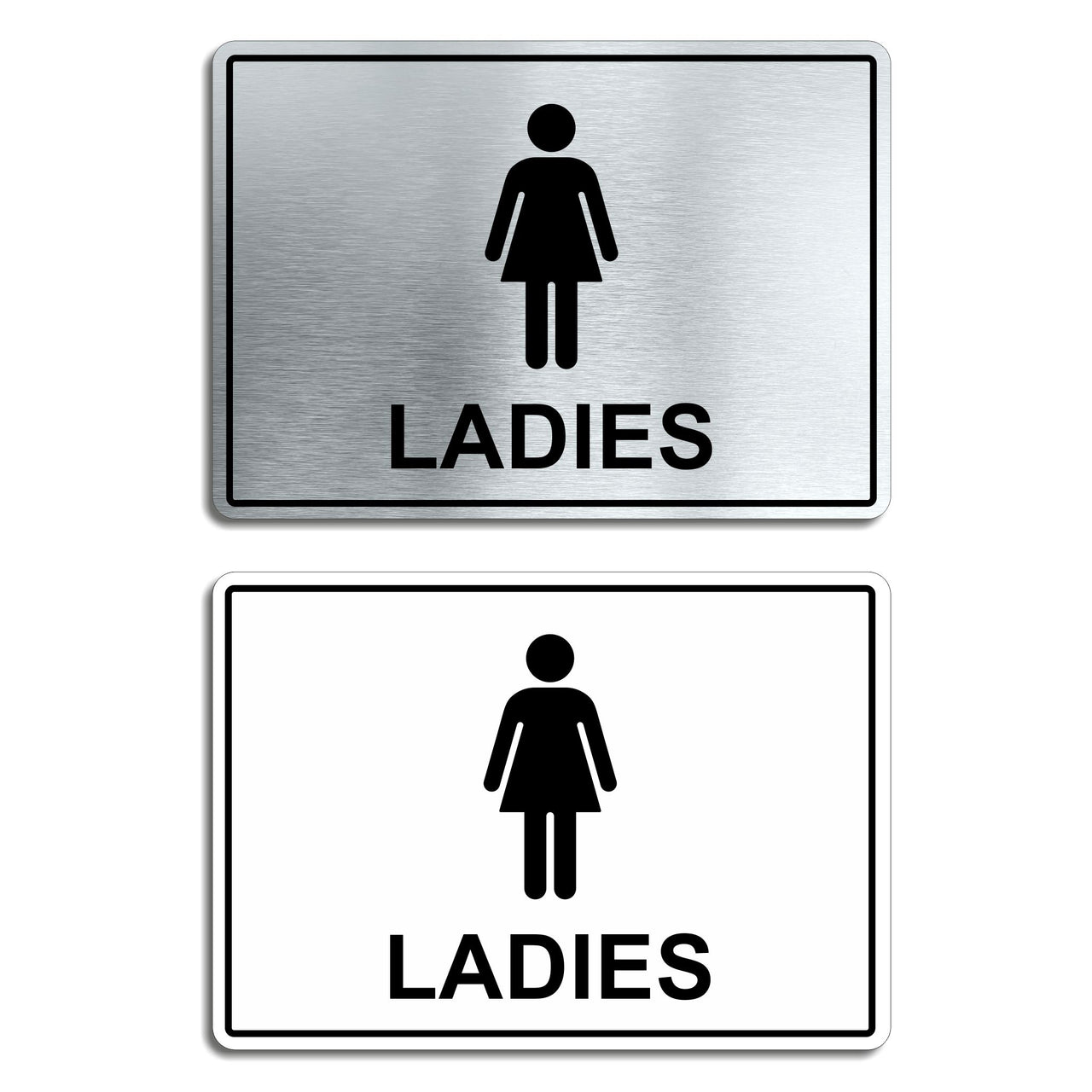 Ladies Brushed Aluminium Toilet Sign