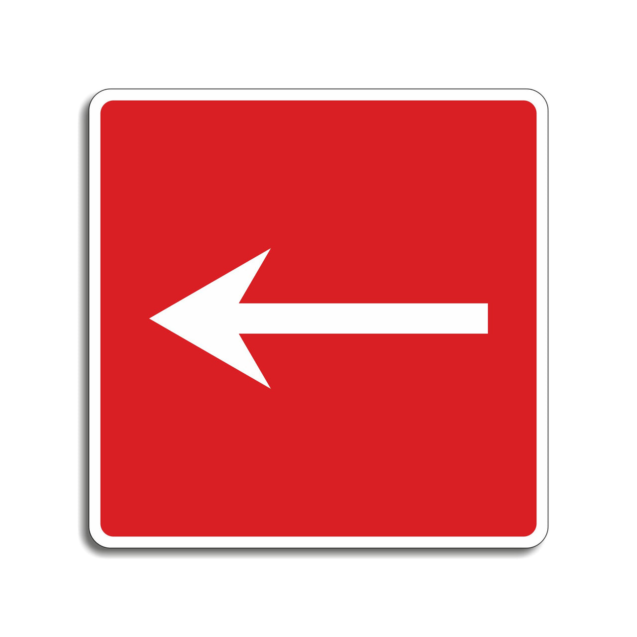 Emergency Directional Signs with a Left Pointing Arrow