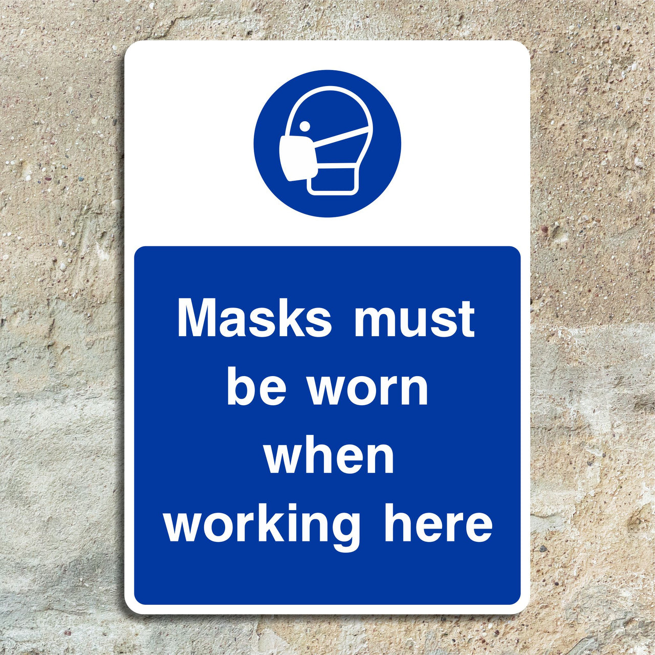 Masks Must Be Worn When Working Here Sign