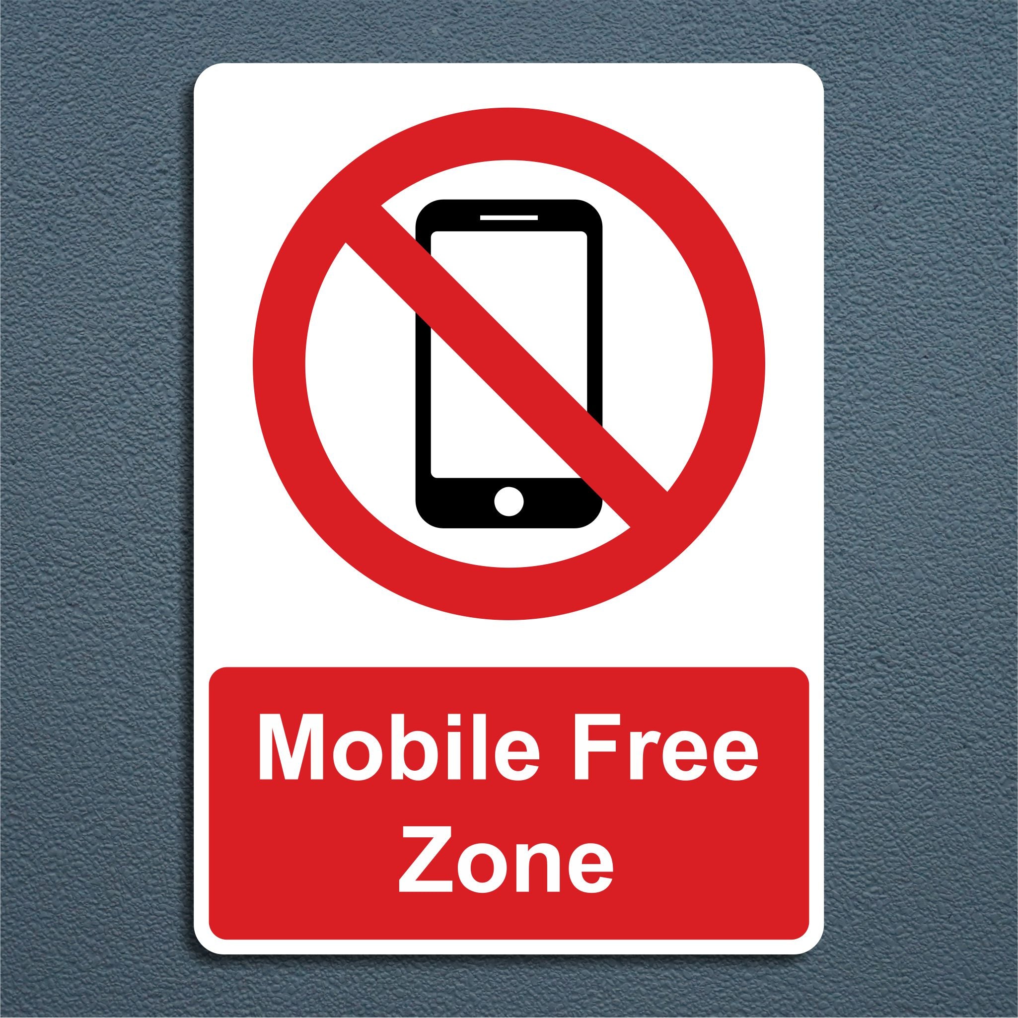 Mobile Free Zone Sign