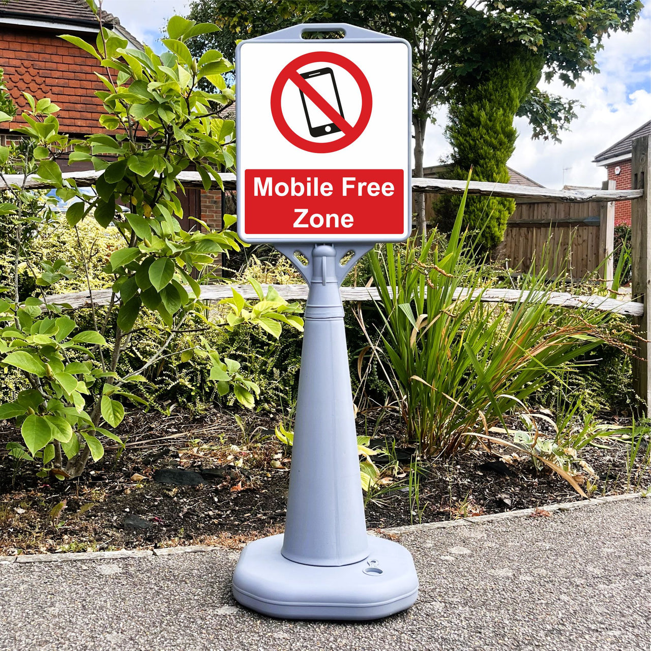 Mobile Free Zone Freestanding School Sign