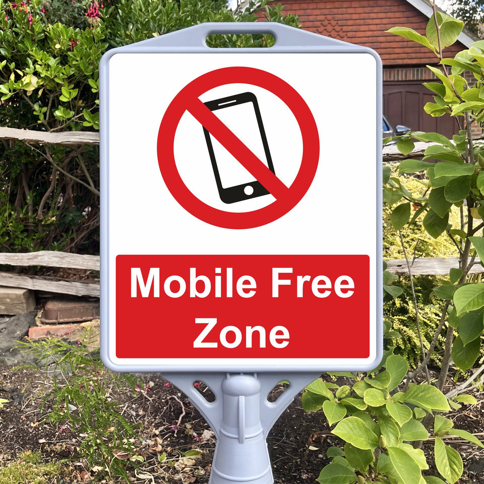Mobile Free Zone Freestanding School Sign