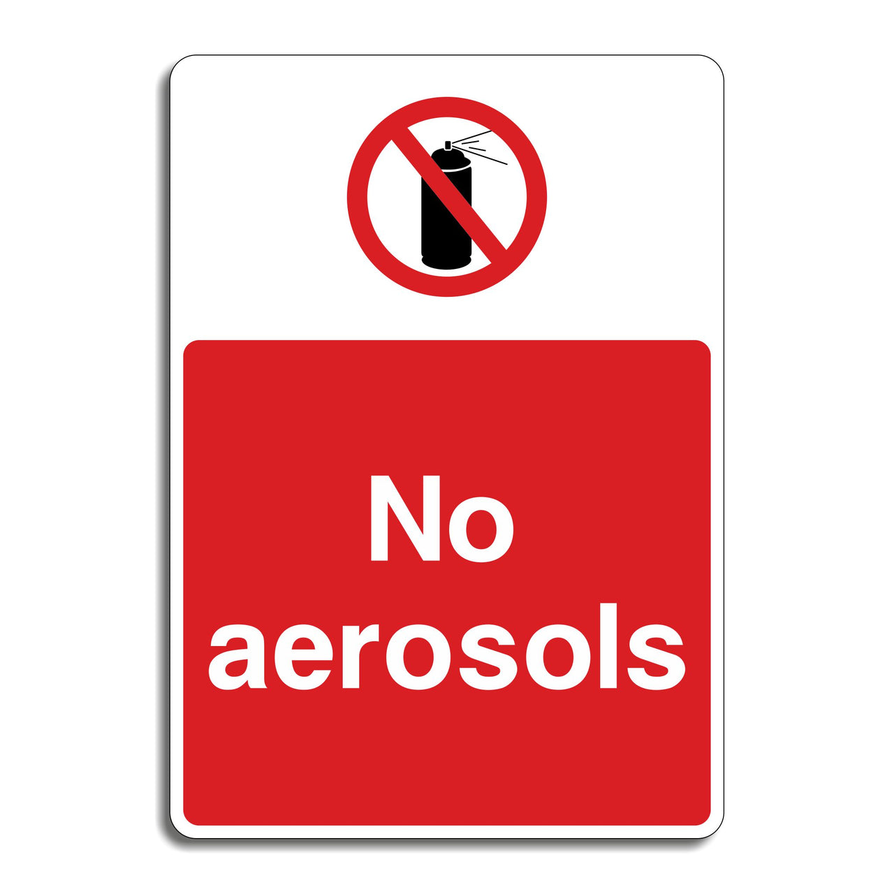 No Aerosols Sign