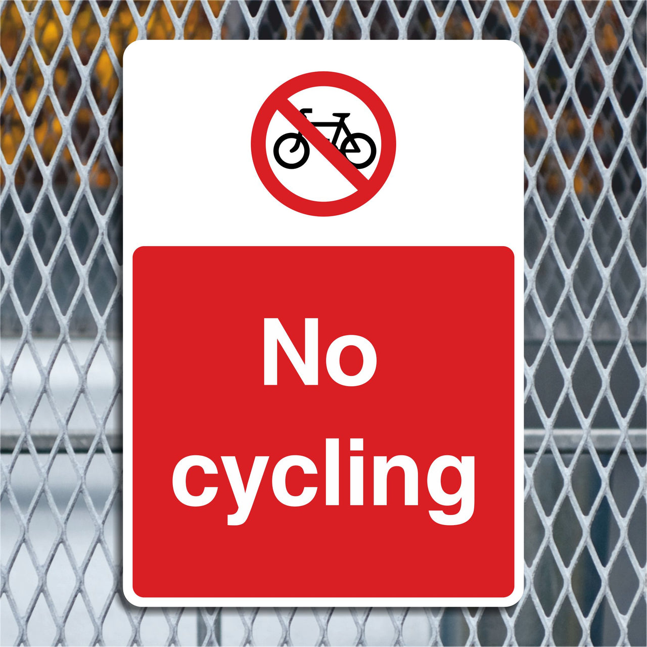 No Cycling Sign