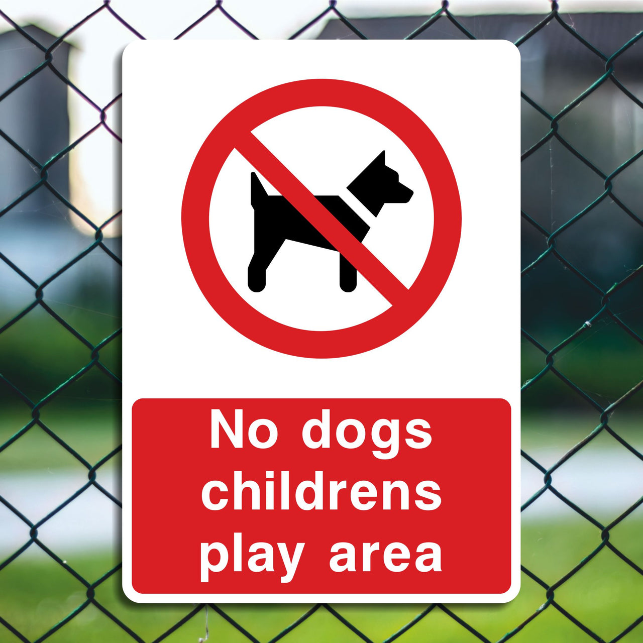 No Dogs Childrens Play Area Sign
