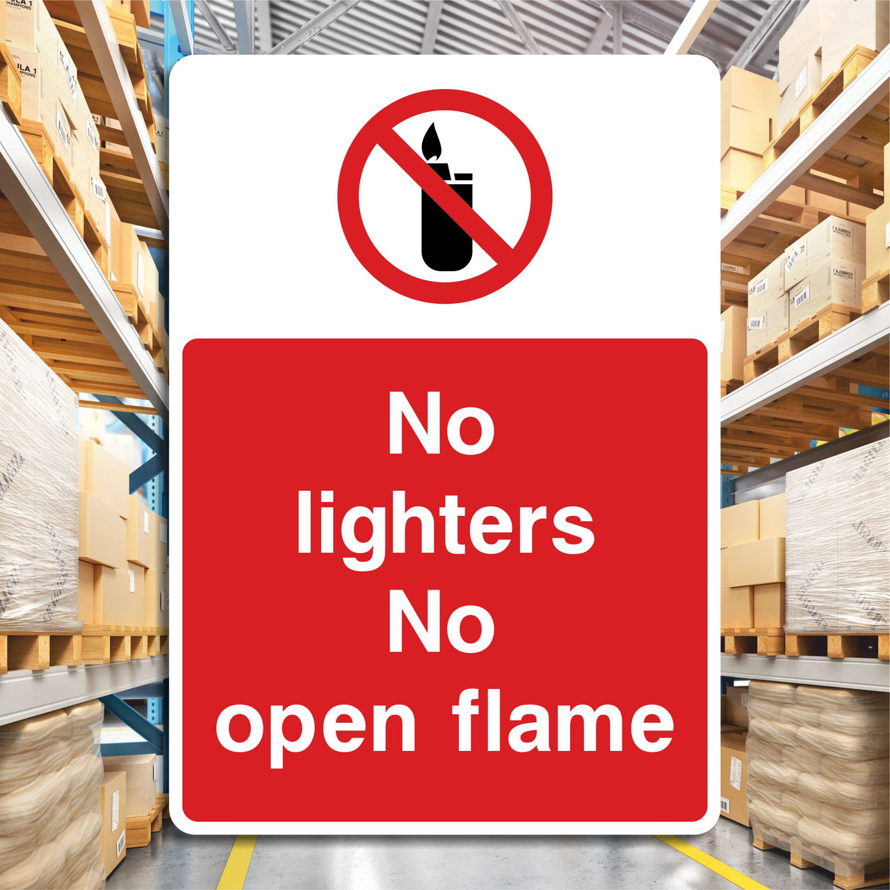 No Lighters No Open Flame Sign