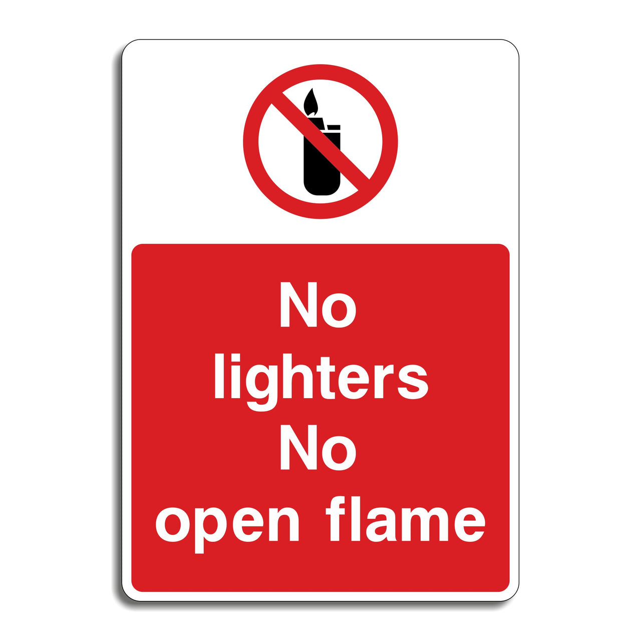 No Lighters No Open Flame Sign