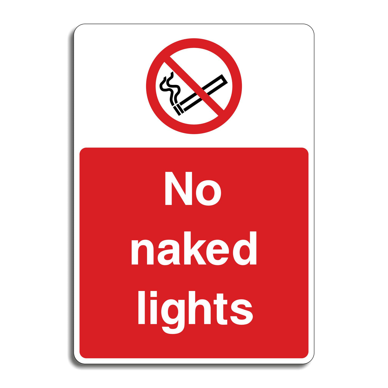 No Naked Lights Sign