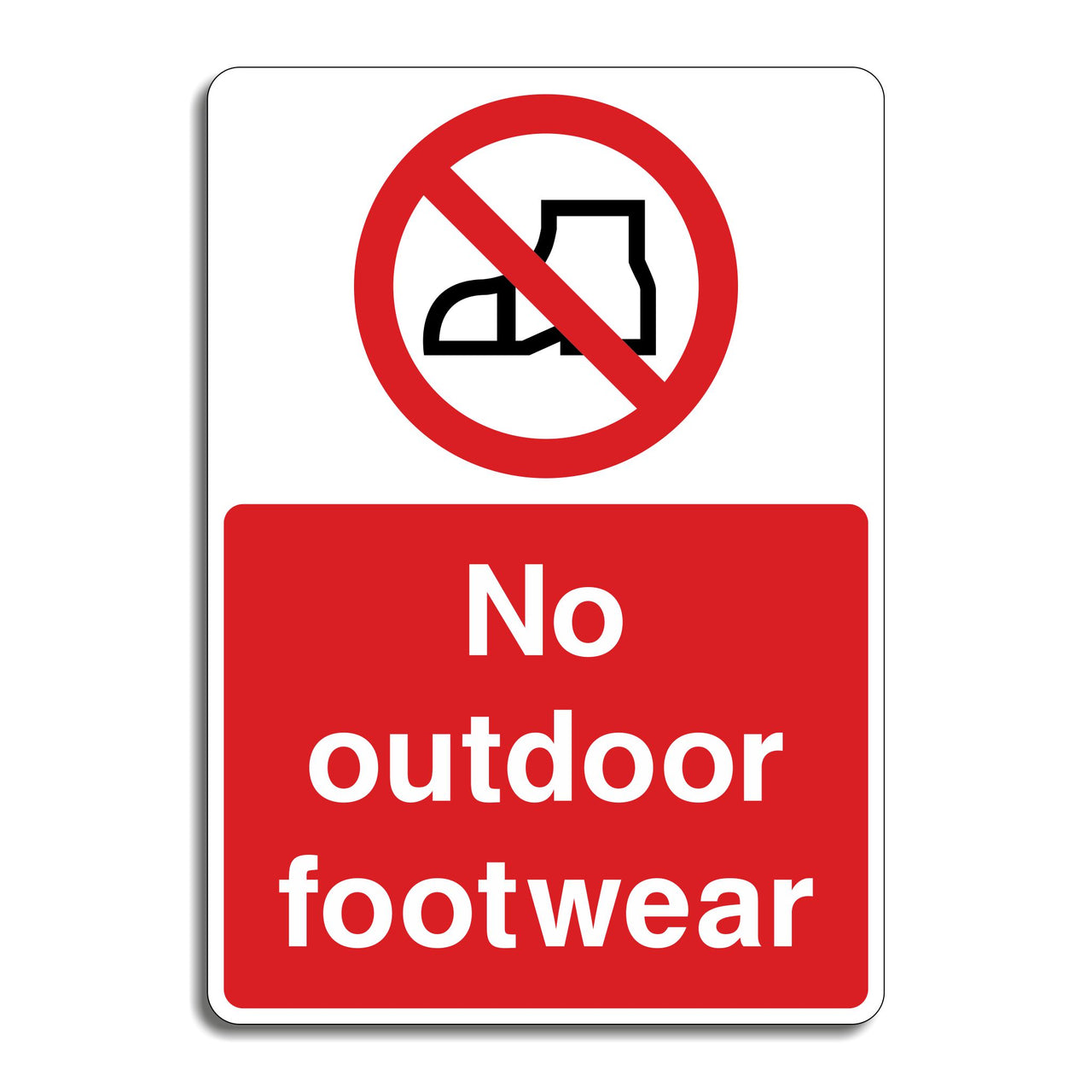 No Outdoor Footwear Sign
