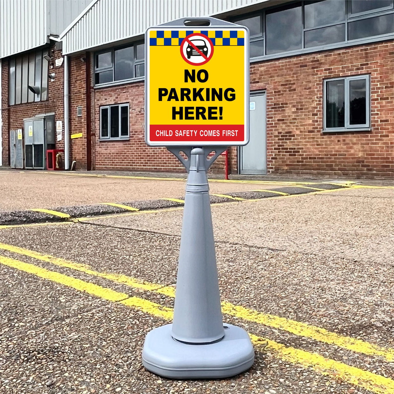 No Parking Here Child Safety Comes First Freestanding School Sign