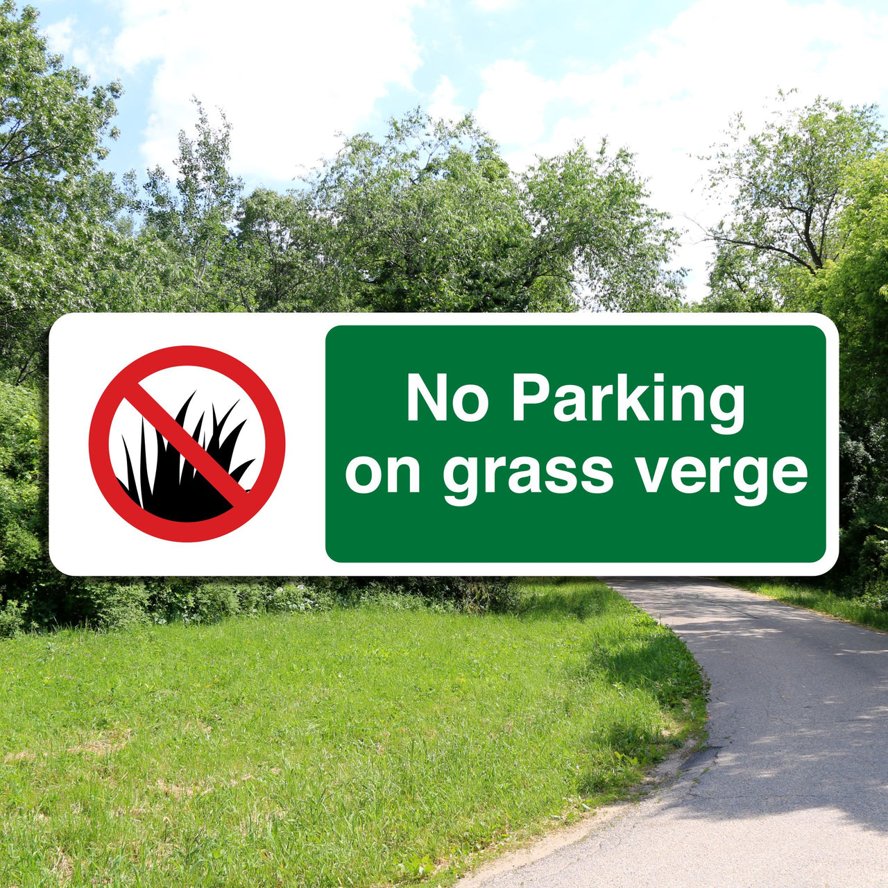 No Parking On Grass Verge Sign